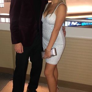 studded silver dress with dimonds